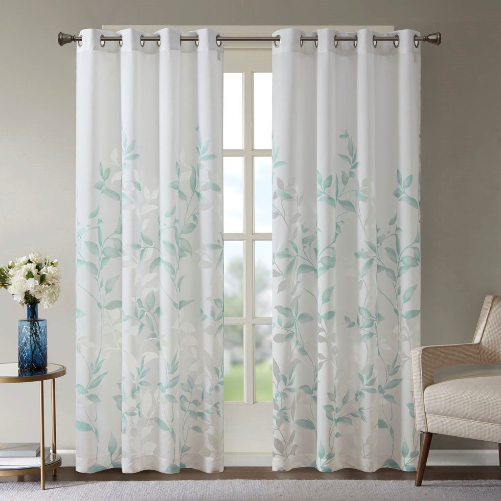Burnout Printed Curtain Panel Pair(2 Pcs Window Panels)