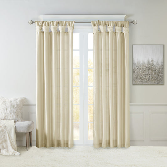 Twist Tab Lined Window Curtain Panel(Only 1 Pc Panel)